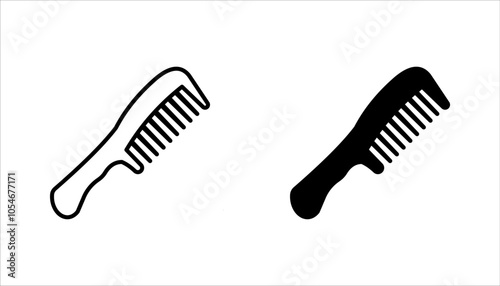 icon set hair comb, salon woman comb, , barber comb, hair brush and comb, For combing and styling hair, hair styling tools, vector illustration on a white background.