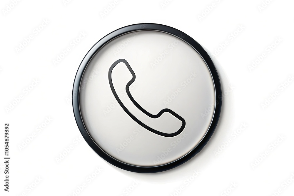 Black Silhouette Call Button Website Design Element Black Silhouette Call Button Website Design Element