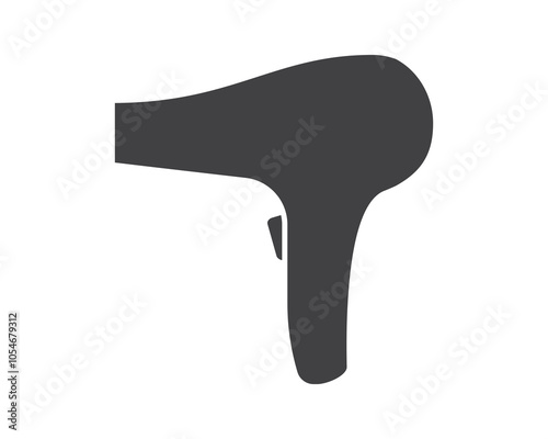 Hair dryer Line Icon vector fashion hairdryer of hairdresser to blow-dry and electric hair-dryer blower illustration. Barber styling appliance. Silhouette hair dryer black color.