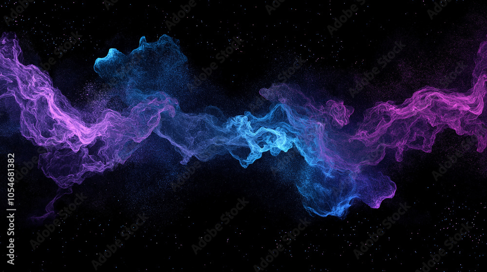Obraz premium blue and purple fire abstract black background.