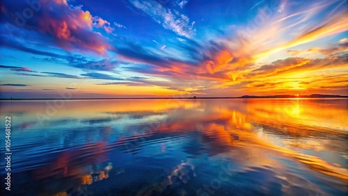 Scenic sunset reflection in the sea