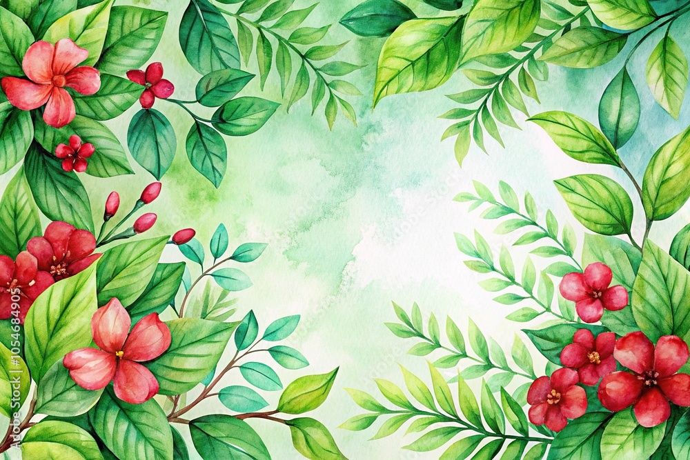 Watercolor painting of botanical elements Watercolor painting of botanical elements