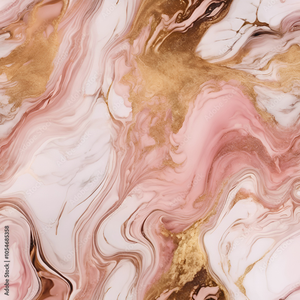 Obraz premium abstract marble, wallpaper, background, luxury marble texture gold and rose gold tone, ink liquid fluid watercolor painting texture