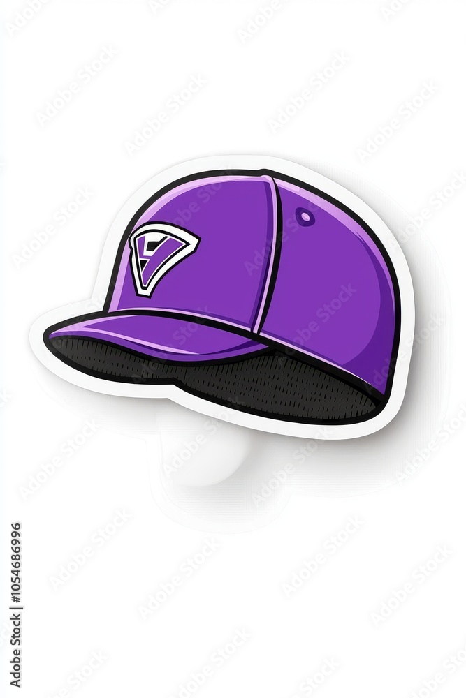 Fototapeta premium An illustrated purple baseball cap with a stylish logo, perfect for adding a trendy touch to any outfit.