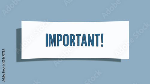 Photography Important. A card isolated on blue background.