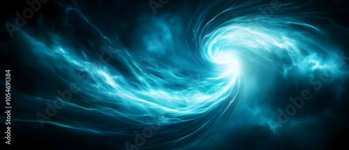 A stunning depiction of swirling blue energy, representing cosmic movement and the mysteries of the universe.