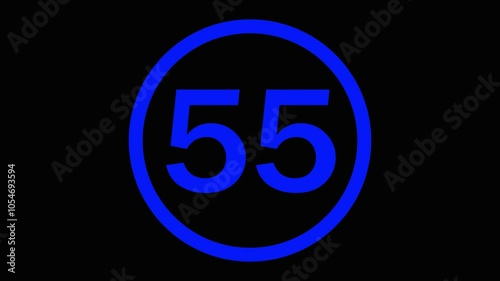 60 seconds countdown timer animation, 60 seconds time limit on black background, 1 minute time left animation.