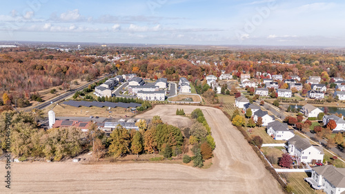 aerial drone of Florence New Jersey Real Estate homes Autumn 2024 photo