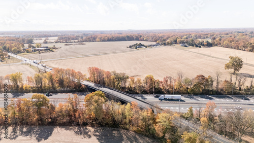 aerial drone of Florence New Jersey Real Estate homes Autumn 2024 photo