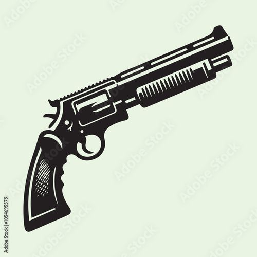 shotgun logo, shotgun silhouette vector icon black and white