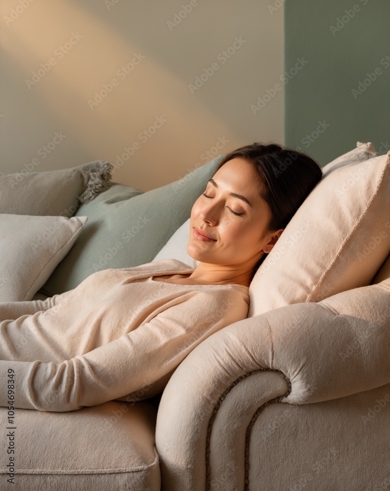 woman sleeping on sofa woman sleeping on sofa