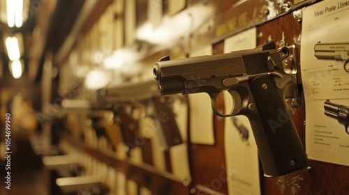 The walls of the armory are lined with posters displaying proper firearm handling and safety. photo