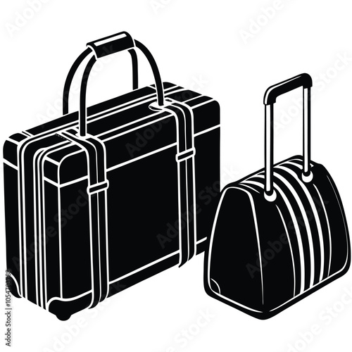 Travel Suitcase silhouette vector illustration.