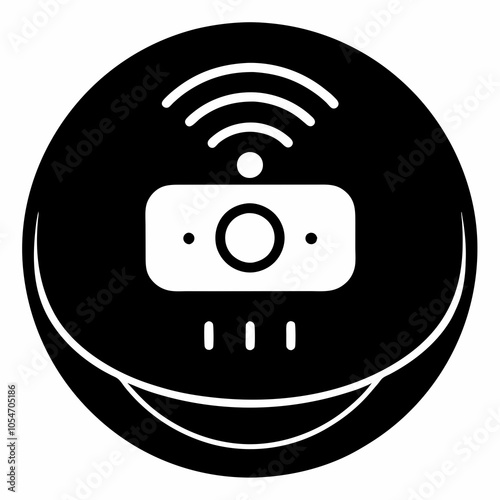  Smart thermostat silhouette vector black on white background