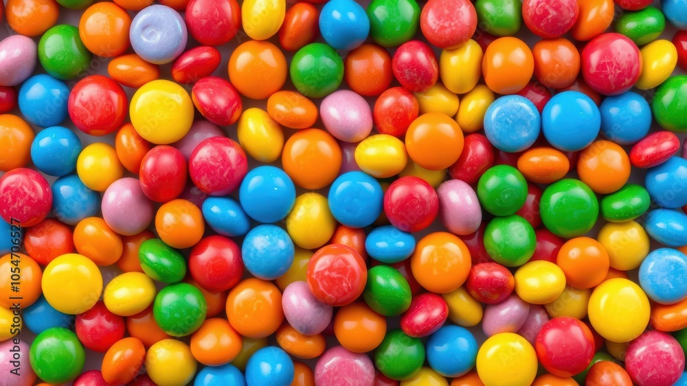 Fototapeta premium Candy Texture Round Small Pieces Background Closeup