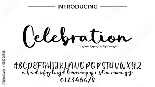 Celebration Font Stylish brush painted an uppercase vector letters, alphabet, typeface