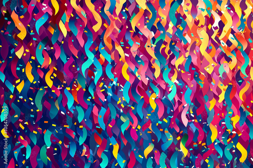 Fototapeta premium Festive decoration vector illustration, bright background.