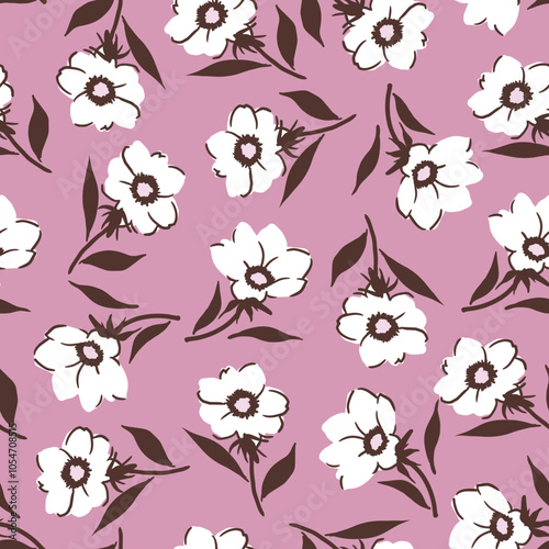 Beautiful Pink Spring Pattern with Floral Accents. Perfect for use in fashion, home decor, stationery, or seasonal branding. Ideal for projects celebrating the beauty of springtime renewal
