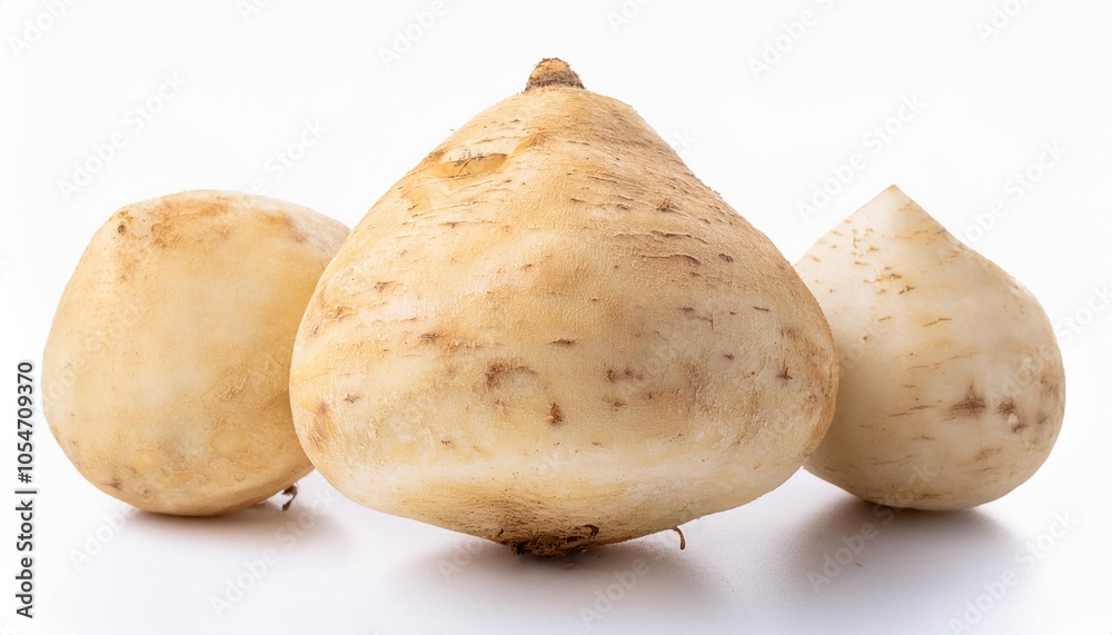 Jicama on white background. Jicama Isolated. Jicama on white background. Jicama Isolated.