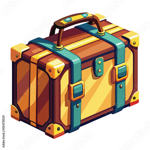 Travel Suitcase vector and illustration isolated on white background.