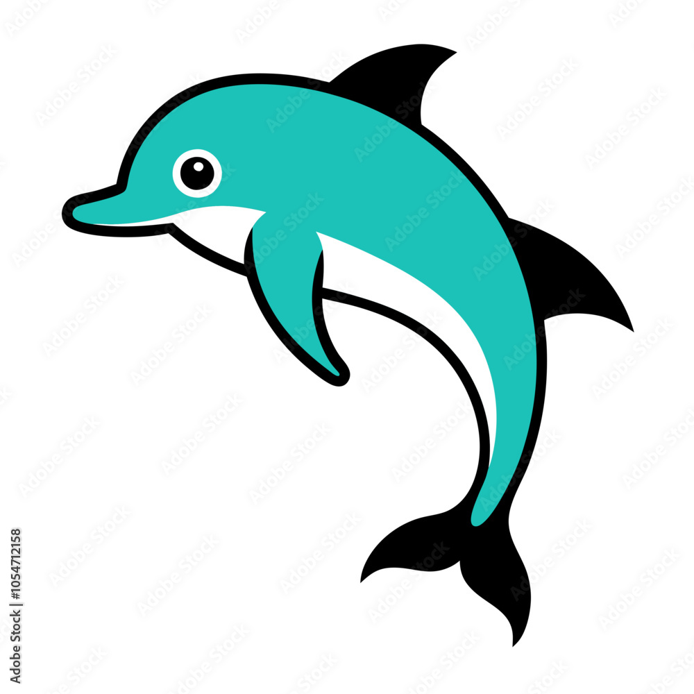 Fototapeta premium Playful Dolphin Vector Illustrations for Marine Life Enthusiasts