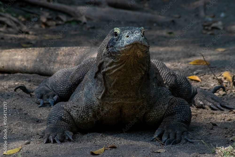 The ferocity of Komodo dragons when they eat their prey with their sharp teeth. strong jaw bite when eating prey with dripping saliva The ferocity of Komodo dragons when they eat their prey with their sharp teeth. strong jaw bite when eating prey with dripping saliva