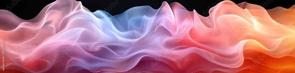 Obraz premium Abstract colorful waves of flowing smoke or fabric.