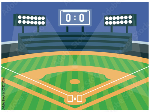 Baseball Softball field flat vector