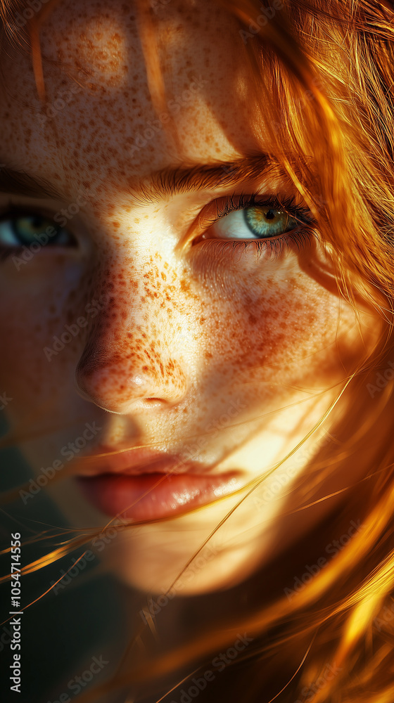 Young woman with freckles, catching the last rays of sunset. Evening light, beauty of freckled skin
Young woman with freckles, catching the last rays of sunset. Evening light, beauty of freckled skin