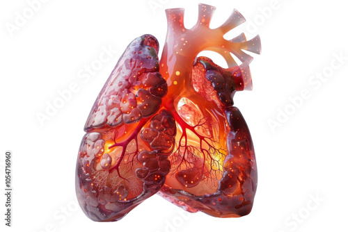 A highly detailed and realistic anatomical model of a human lung