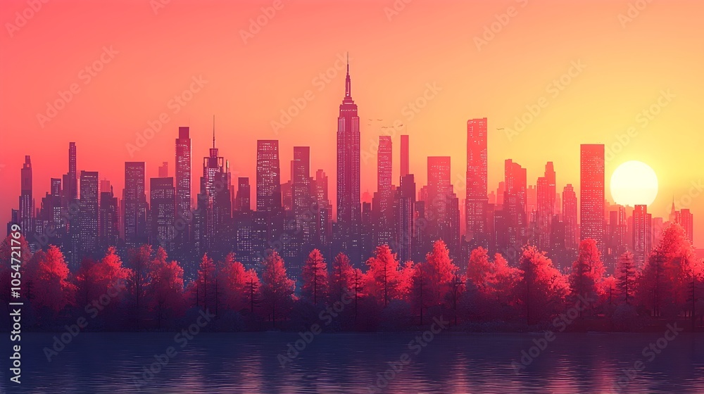 Fototapeta premium Vibrant cityscape showcasing sustainable development and innovative urban planning concepts for a modern thriving metropolitan area