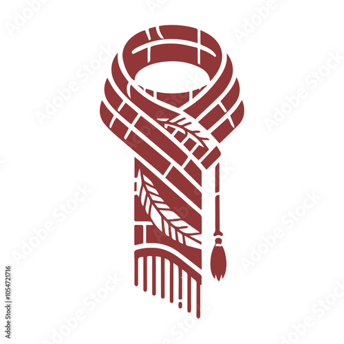 Minimalist warm scarf silhouette. Scarf vector illustration.