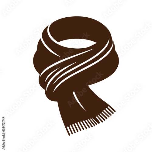 Minimalist warm scarf silhouette. Scarf vector illustration.