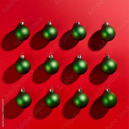 Crimson Christmas Garland: Emerald Elegance