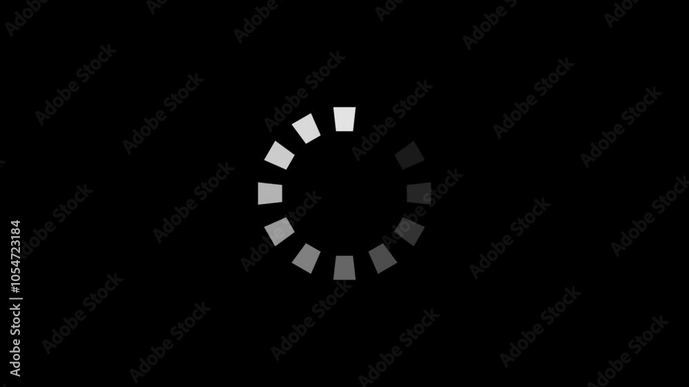 Animated loading wheel with loading text, Animation of a loading spinning load wheel.  Round loading bar icon animation, downloading process icon. Loading wheel animation.