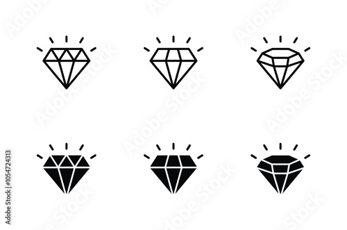 Diamond icon vector for web, computer and mobile app	