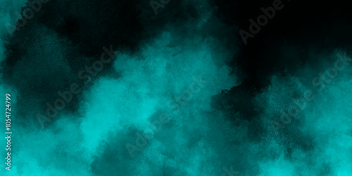 abstract cloud and vapor texture background. Black and teal smoke aquarelle smudge illustration smooth grungy smokey light pastel colors ink glow. Teal color powder explosion	
