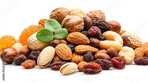 dried fruit nuts on a white background