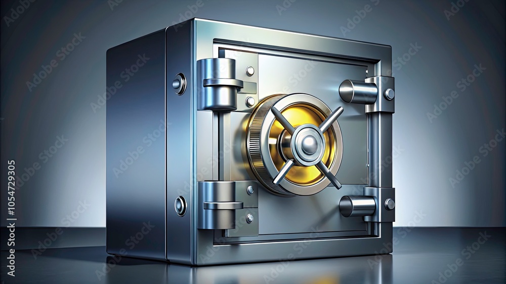 Vividly Designed Safe Deposit Box with Intricate Locking Mechanism for Modern Product Photography