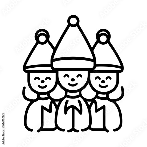 children and christmas vector white background