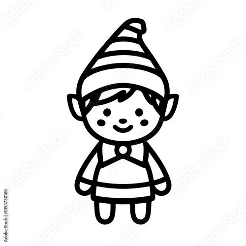 little elf christmas vector white background