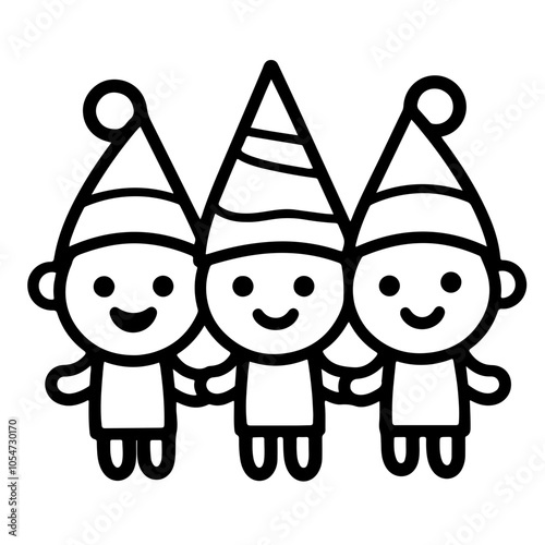 children and christmas vector white background