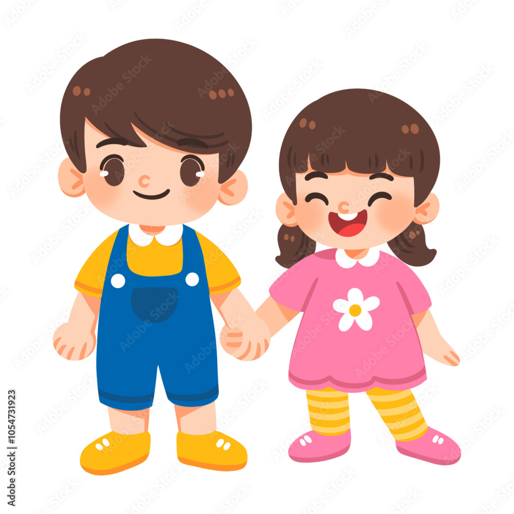 A boy and a girl are holding hands A boy and a girl are holding hands