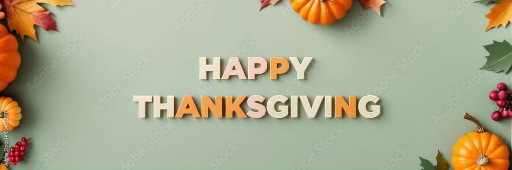 Stylish happy thanksgiving banner with trendy fonts on a clean background, framed by vibrant autumn tones and minimalist pumpkins and leaves. Stylish happy thanksgiving banner with trendy fonts on a clean background, framed by vibrant autumn tones and minimalist pumpkins and leaves.