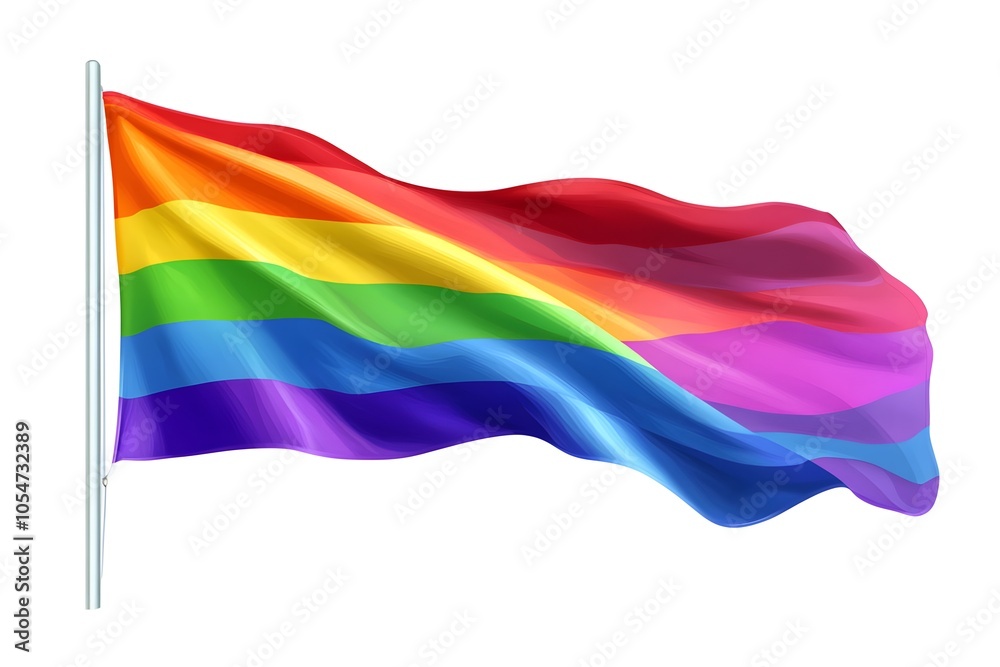 Fototapeta premium Happy Pride LGBTQ element set. LGBTQ community symbols with star, speech bubbles, flower, heart. Elements illustrated for pride month, bisexual, transgender, gender equality, sticker, rights concept.