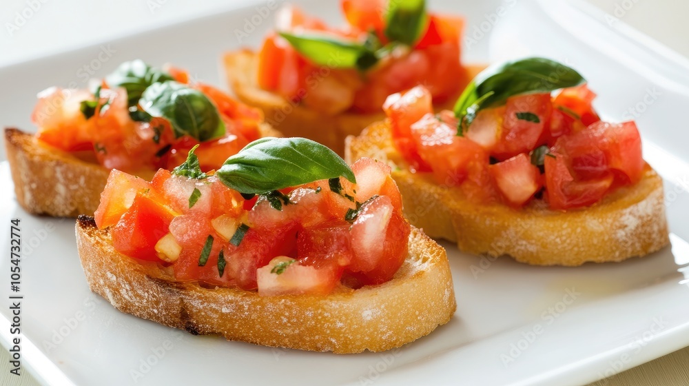 Fresh Tomato Basil Bruschetta Appetizer Platter Fresh Tomato Basil Bruschetta Appetizer Platter