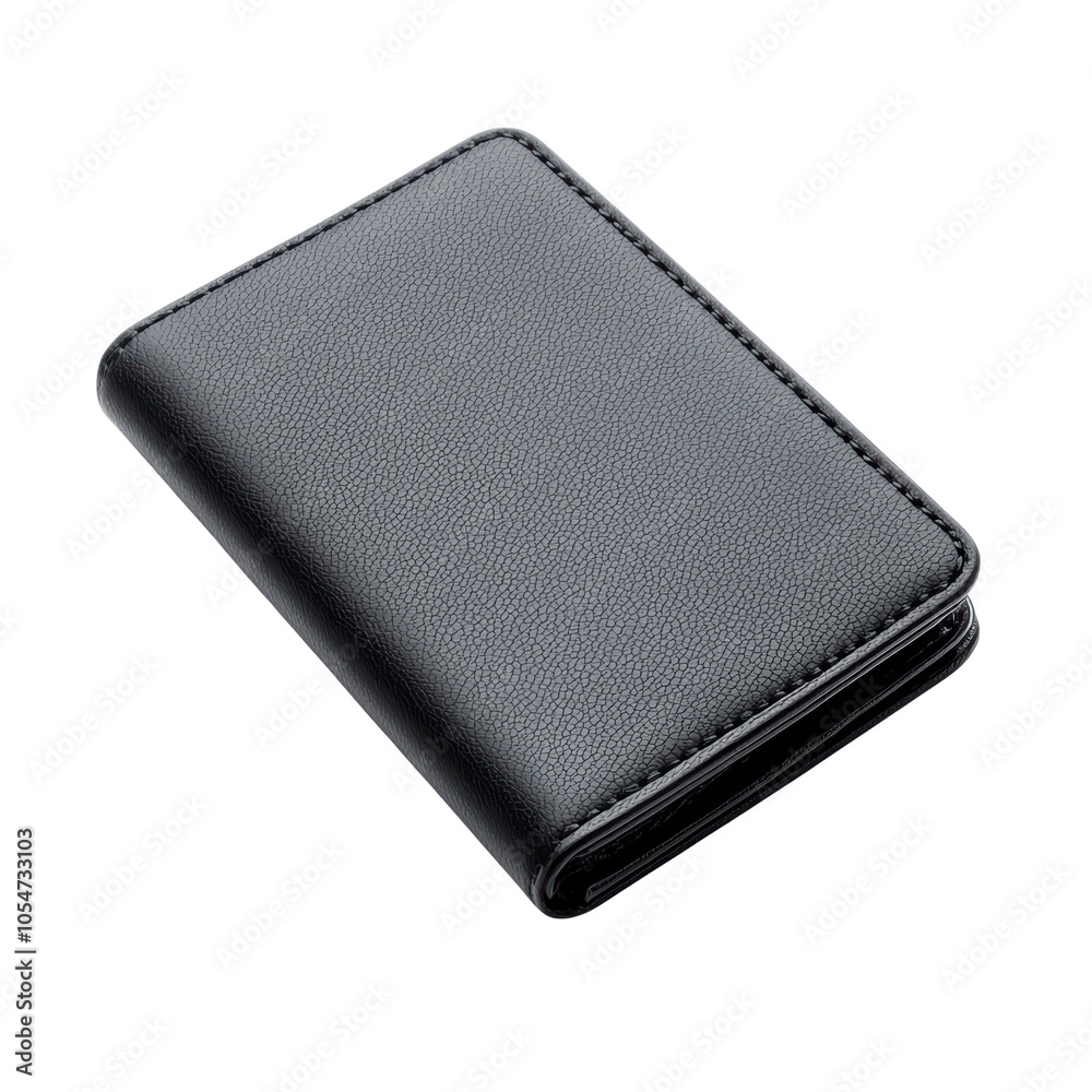 Elegant black leather wallet with textured finish Elegant black leather wallet with textured finish