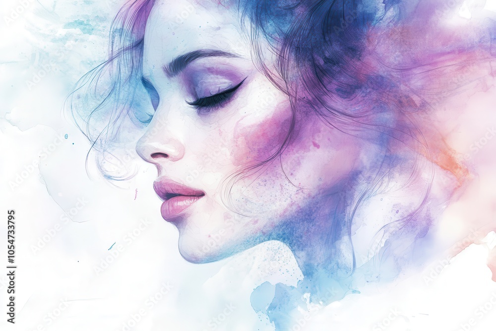 Ethereal Glamorous Lady in Soft Pastel Hues