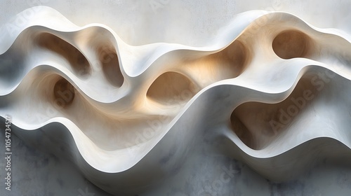 Wallpaper Mural Abstract minimalist design, 3D render of flowing organic shapes intertwining like liquid streams Torontodigital.ca