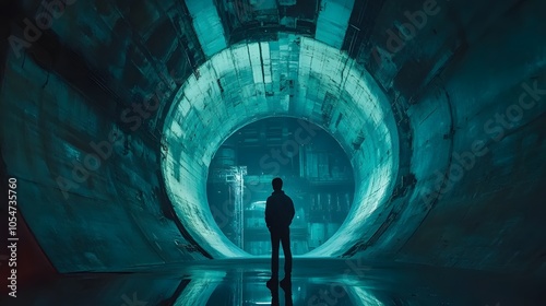 Fototapeta Naklejka Na Ścianę i Meble -  Science fiction space capsule landscape illustration poster background